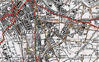 Old map of Carr Hill in 1947