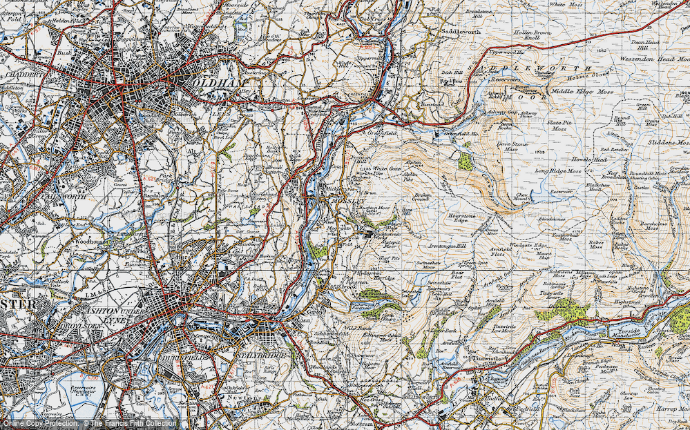 Old Map of Historic Map covering Buckton Castle in 1947