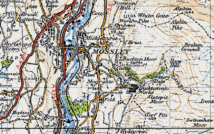 Old map of Carrbrook in 1947