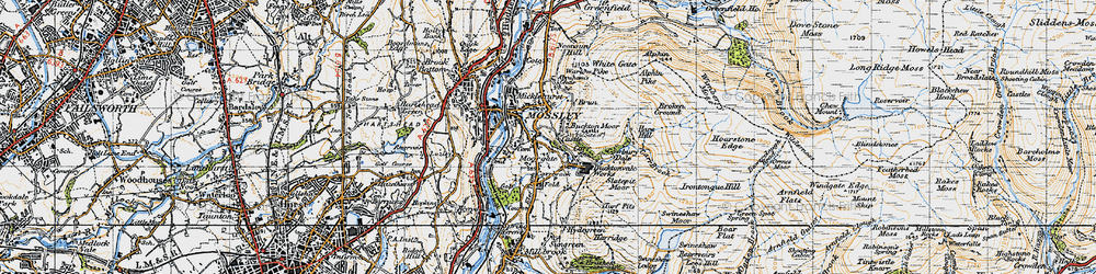 Old map of Carrbrook in 1947