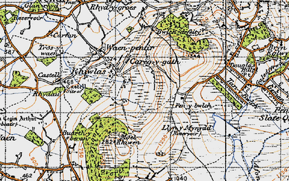 Old map of Carreg y Gath in 1947