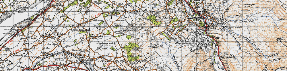 Old map of Carreg y Gath in 1947