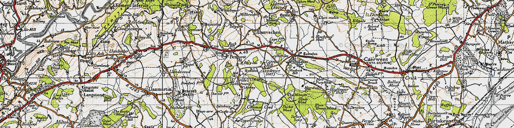 Old map of Carrow Hill in 1946