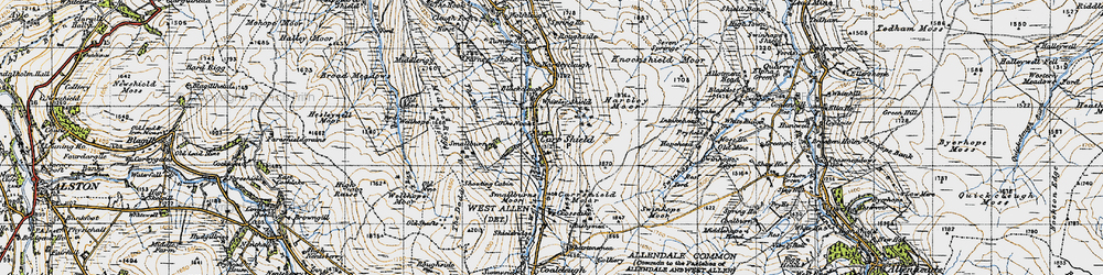 Old map of Whiteley Shield in 1947