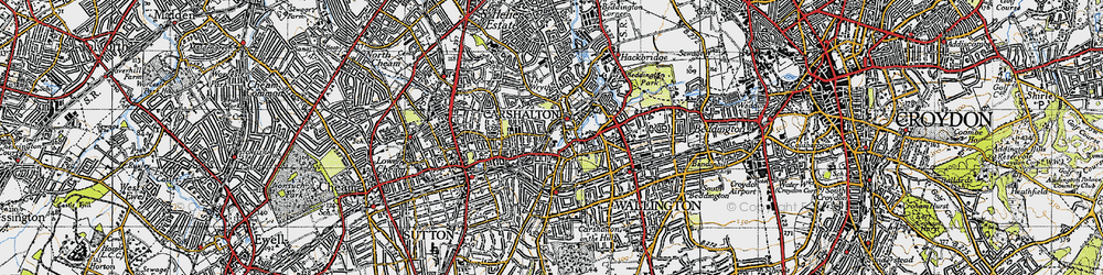 Old map of Carshalton in 1945