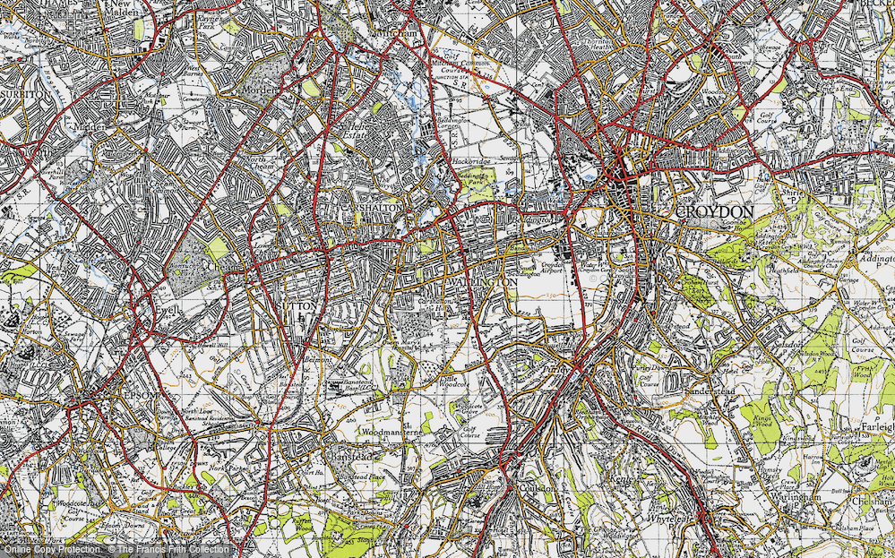 Old Map of Carshalton on the Hill, 1945 in 1945