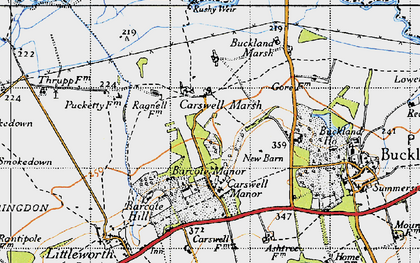 Old map of Carswell Marsh in 1947