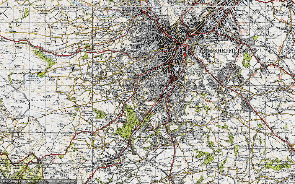 Old Map of Carter Knowle, 1947 in 1947