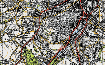 Old map of Carter Knowle in 1947
