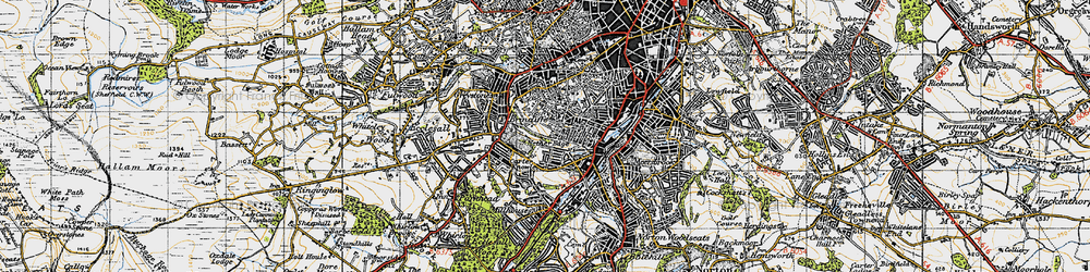 Old map of Carter Knowle in 1947