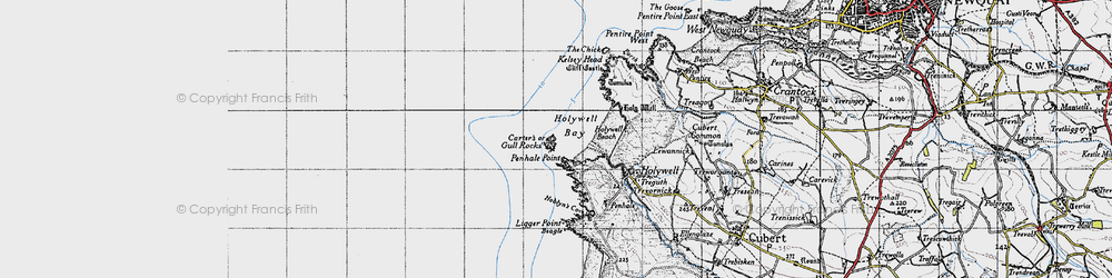 Old map of Ligger Point in 1946