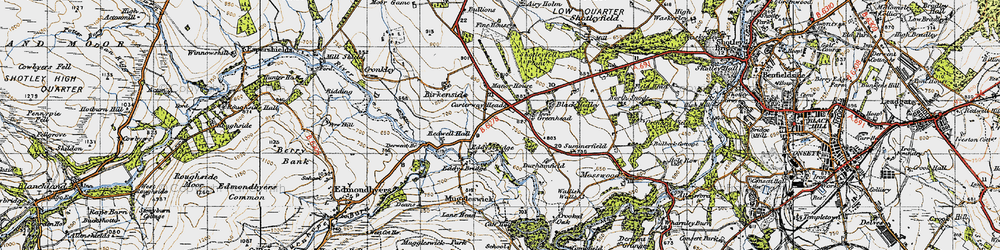 Old map of Birkenside in 1947