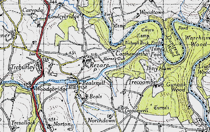 Old map of Bishops Rock in 1946