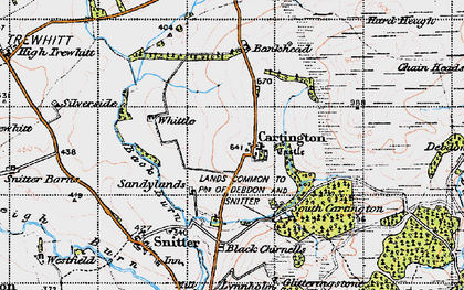 Old map of Cartington in 1947