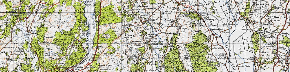 Old map of Cartmel Fell in 1947