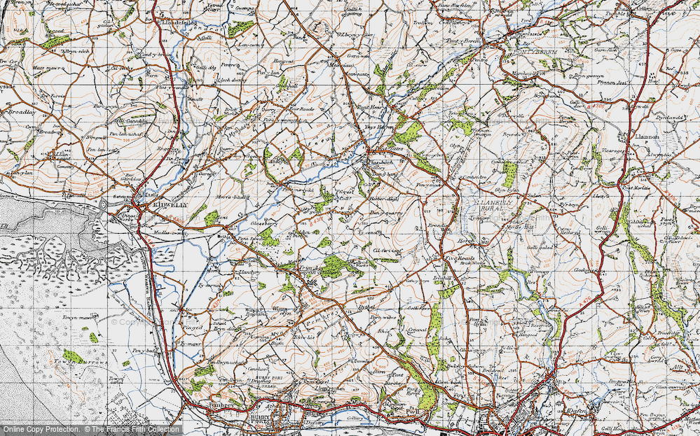 Old Map of Carway, 1946 in 1946