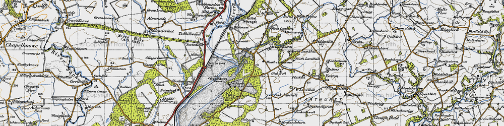 Old map of Willow Pool in 1947