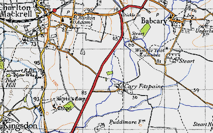 Old map of Cary Fitzpaine in 1945