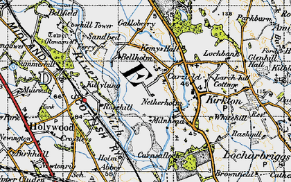 Old map of Carzield in 1947