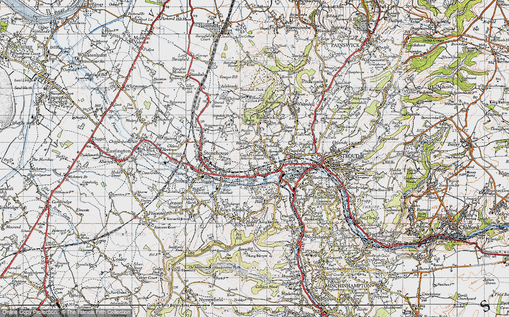 Old Map of Cashes Green, 1946 in 1946