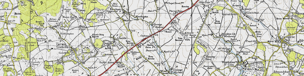 Old map of Cashmoor in 1940