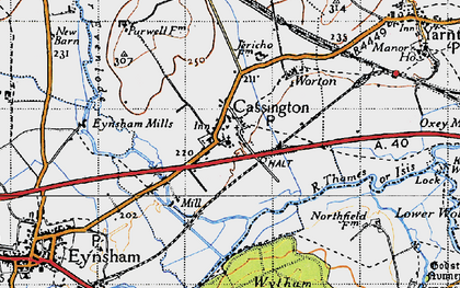 Old map of Cassington in 1946