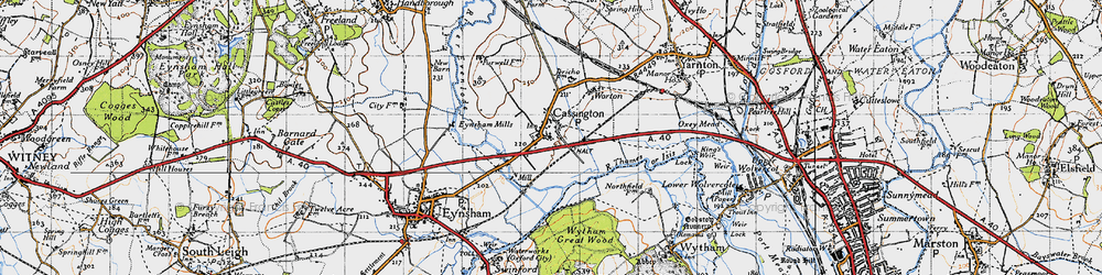 Old map of Cassington in 1946