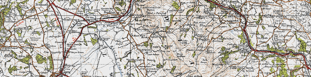 Old map of Castell in 1947