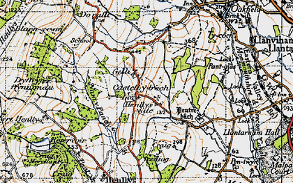 Old map of Castell-y-bwch in 1947