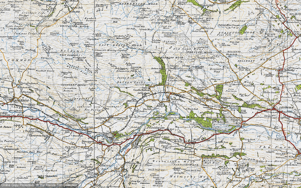 Old Map of Historic Map covering Bob Scar in 1947