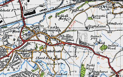 Old map of Castle Bromwich in 1946