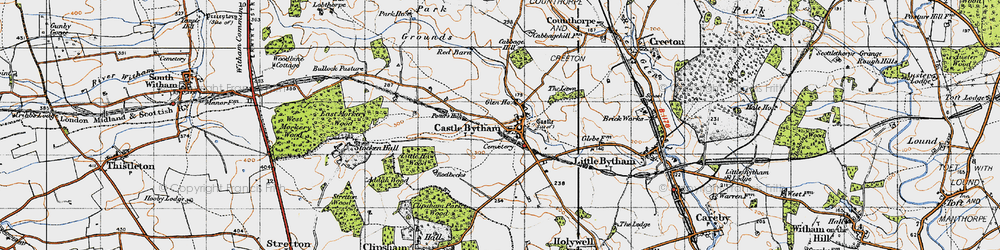 Old map of Castle Bytham in 1946