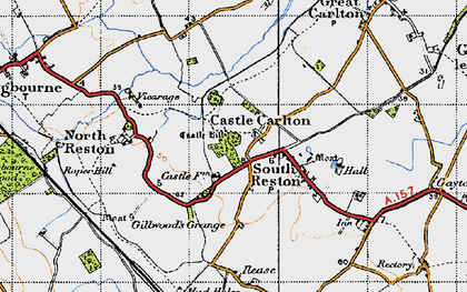 Old map of Castle Carlton in 1946