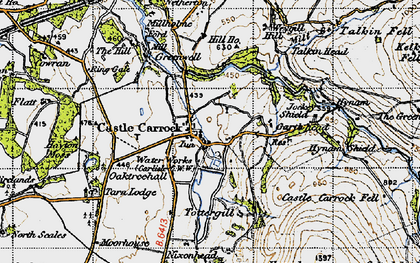 Old map of Castle Carrock in 1947