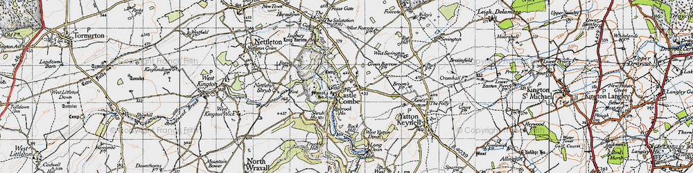 Old map of Castle Combe in 1946