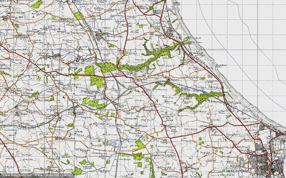 Old Map of Castle Eden, 1947 in 1947