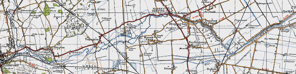 Old map of Castle End in 1946