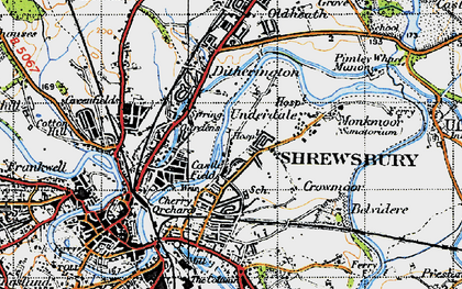 Old map of Castle Fields in 1947
