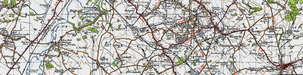 Old map of Castle Gresley in 1946