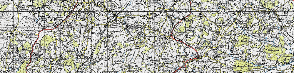 Old map of Castle Hill in 1940