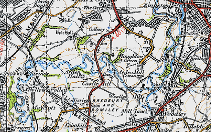 Old map of Castle Hill in 1947