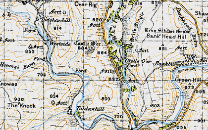 Old map of Bank Head Hill in 1947