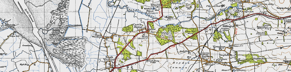 Old map of Wootton Carr in 1946