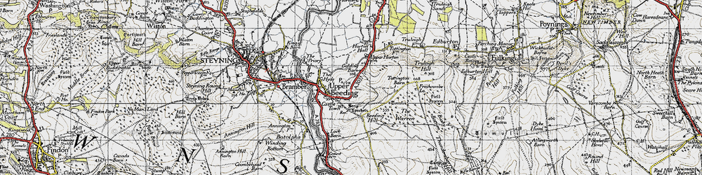 Old map of Beeding Hill in 1940
