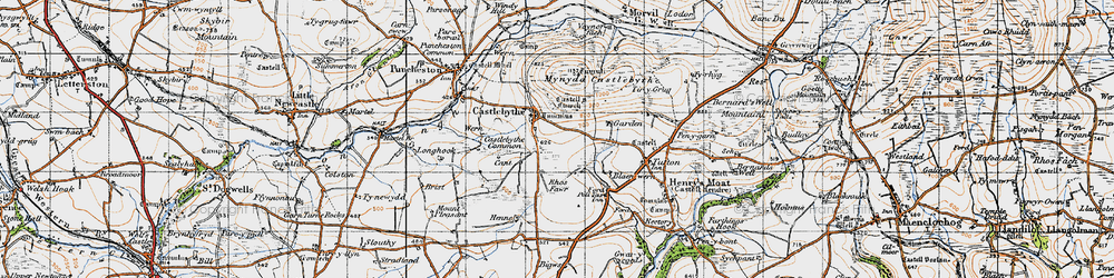 Old map of Rhos Fawr in 1946