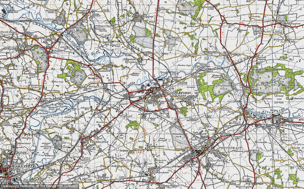 Old Map of Castleford, 1947 in 1947