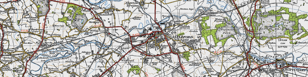 Old map of Castleford in 1947