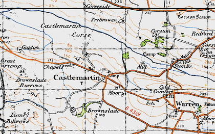 Old map of Linney Burrows in 1946