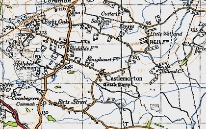 Old map of Castlemorton in 1947