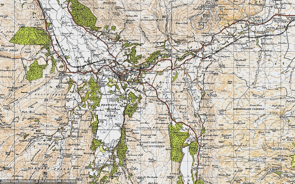 Old Map of Historic Map covering Brockle Beck in 1947